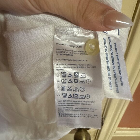 Tommy Hilfiger White Mens Polo Shirt XXXL Cotton Blend Short Sleeve Classic Fit - Picture 6 of 8
